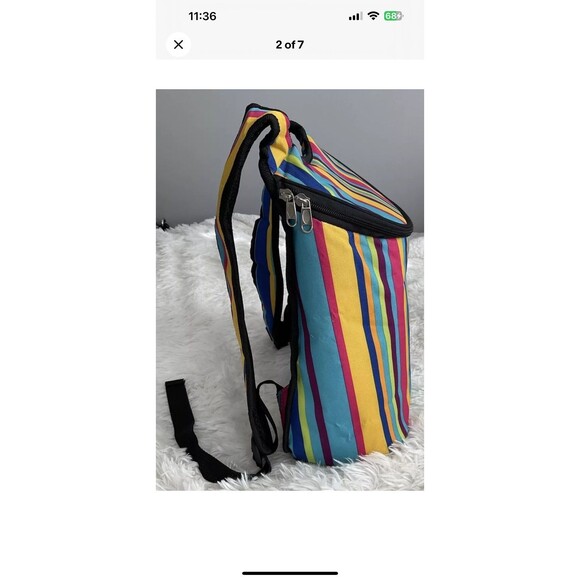 Buckhead Betties Multi Colored Stripped Insulated Cooler Backpack NWOT - Picture 2 of 7